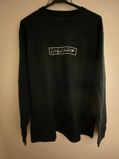 NEW ERA Yohji Yamamoto FW21 BOX LOGO LONG SLEEVE COTTON T-SHIRT "Black"