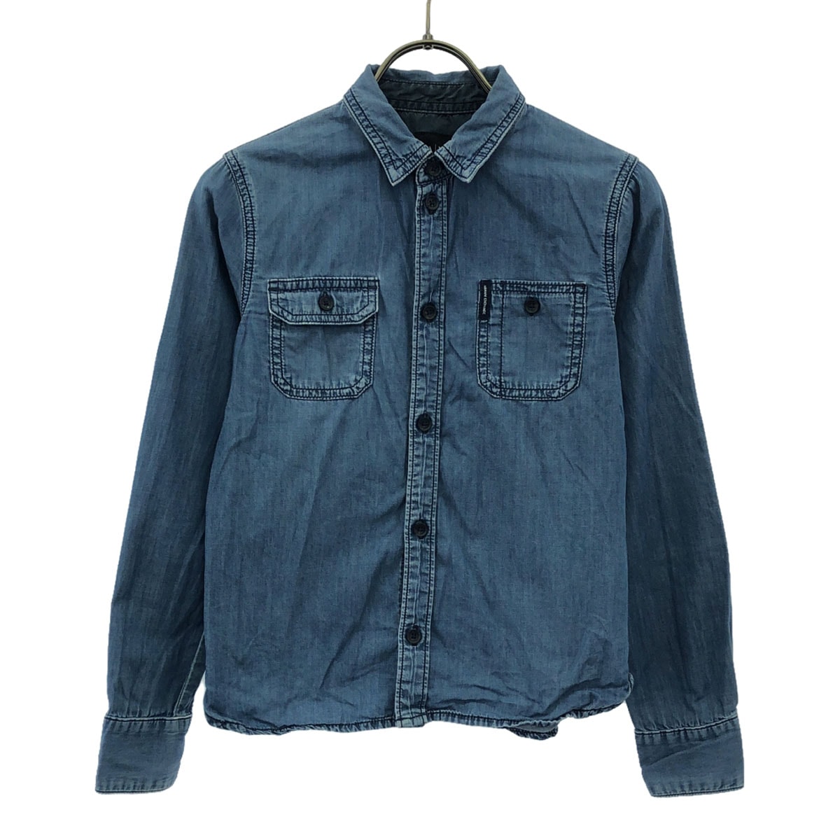 ARMANI EXCHANGE アルマーニエクスチェンジ 長袖 シャンブレーシャツ 10A142CM ブルー