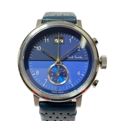 Paul Smith ポールスミス クロノグラフ クォーツ メンズ 腕時計 ブルー文字盤 本体のみ YA80-S097509