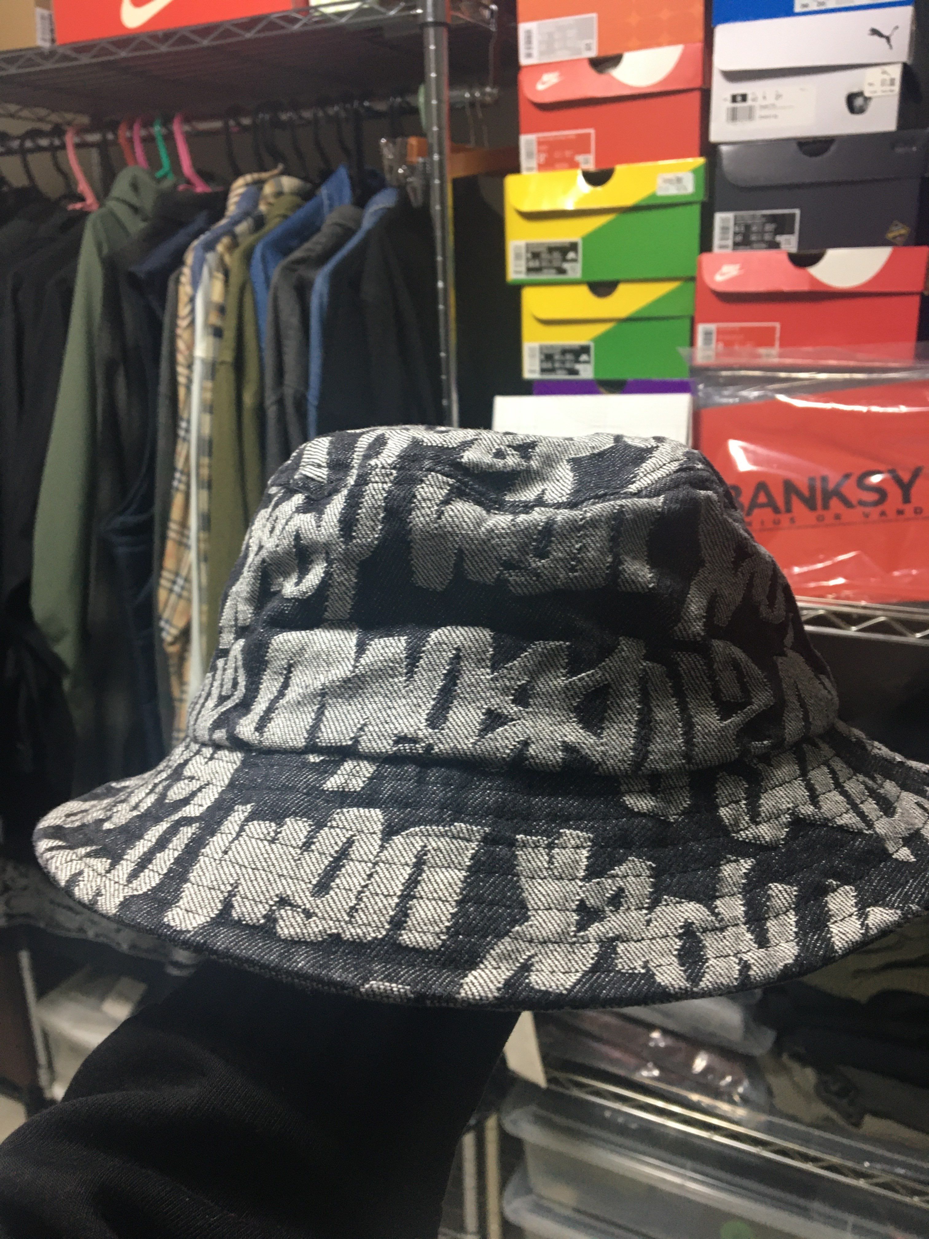 Supreme Fat Tip Jacquard Denim Crusher "Black"