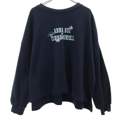 GU ジーユー アナスイ ANNA SUI × サンリオキャラクターズ コラボ 長袖 トレーナー XL ネイビー系 スウェット 裏起毛 シナモロール