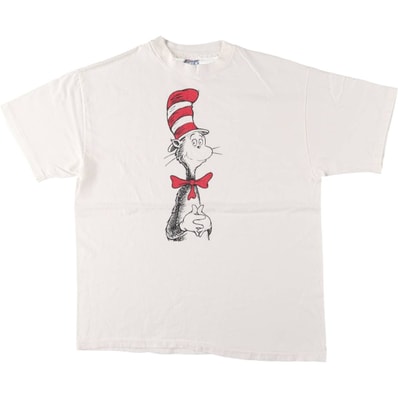 古着 80年代 ヘインズ Hanes BEEFY-T 青タグ Dr.seuss ドクター スース キャラクタープリントTシャツ USA製 メンズL相当 ヴィンテージ/eaa564428