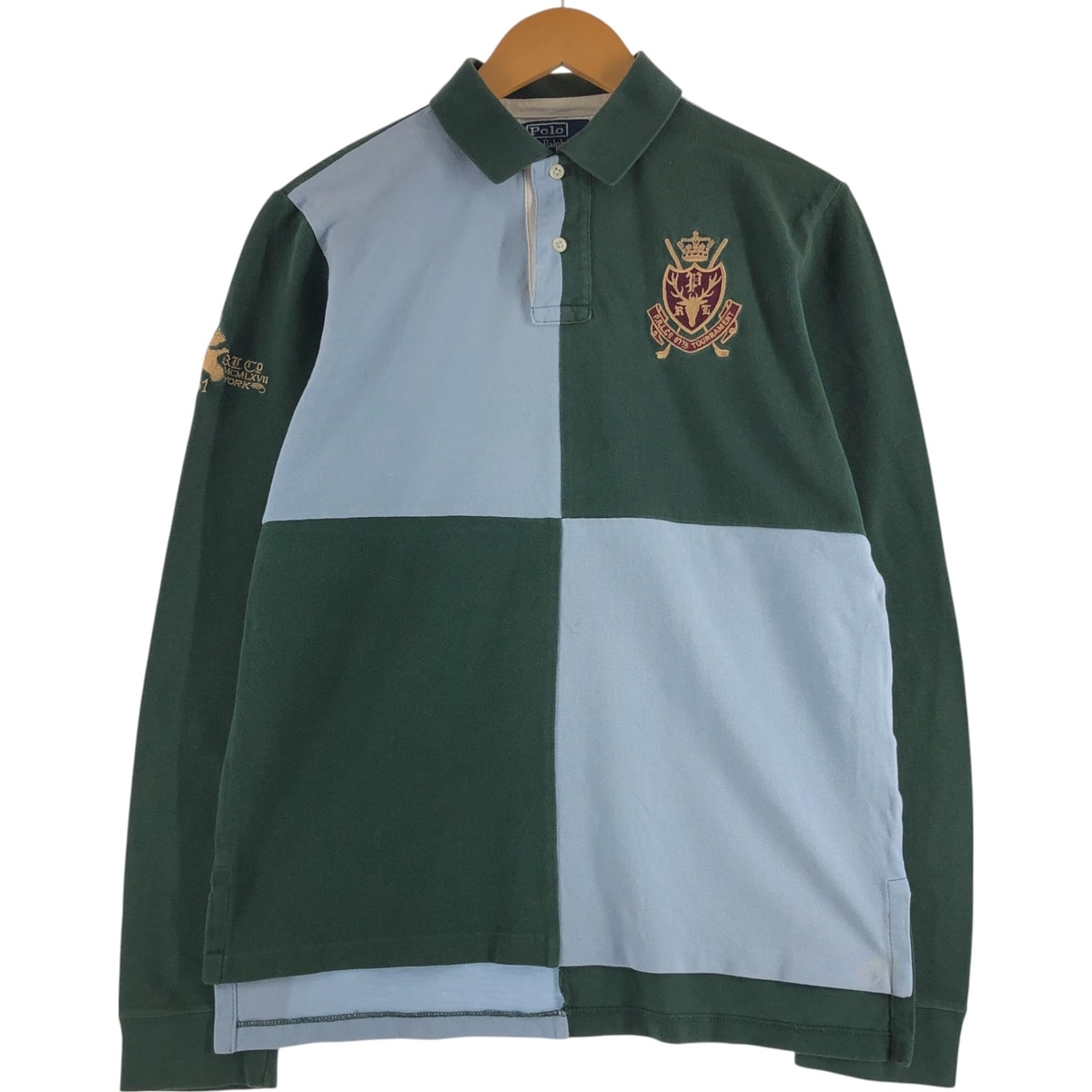 古着 ラルフローレン Ralph Lauren POLO by Ralph Lauren CUSTOM FIT クレイジーパターン 長袖 ポロシャツ メンズM相当/eaa562408