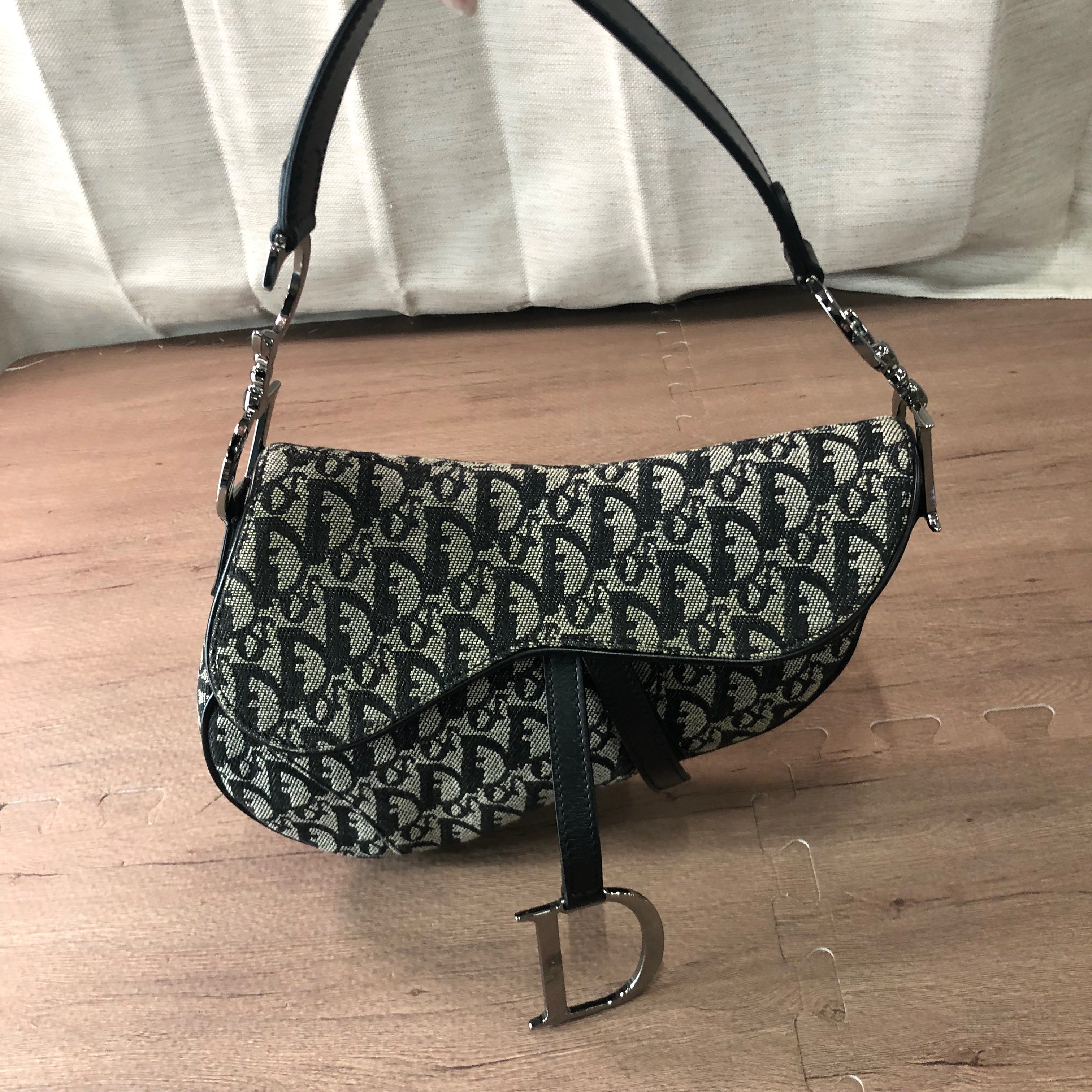 Dior Trotter Saddle Bag "Black/Beige"