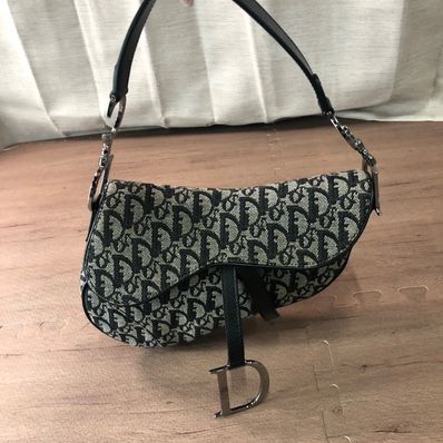 Dior Trotter Saddle Bag "Black/Beige"