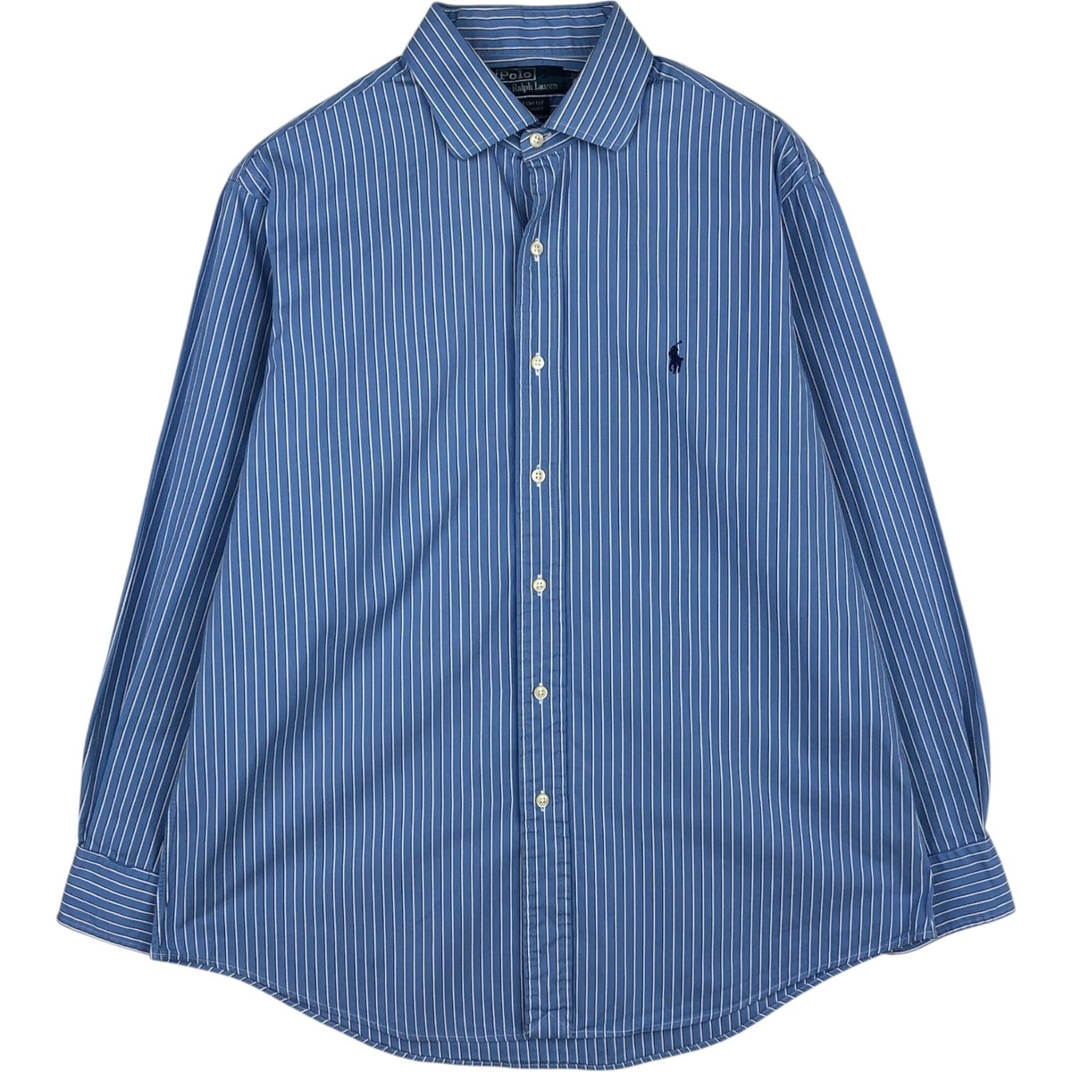 古着 ラルフローレン Ralph Lauren CUSTOM FIT ワイドカラー 長袖 コットンストライプシャツ メンズL相当/eaa632581