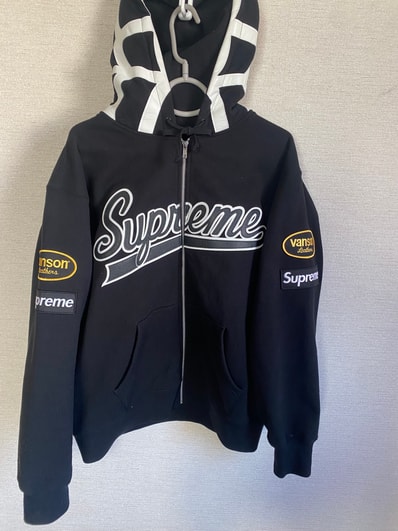 Supreme / Vanson Leathers® Spider Web Zip Up Hooded Sweatshirt "Black"