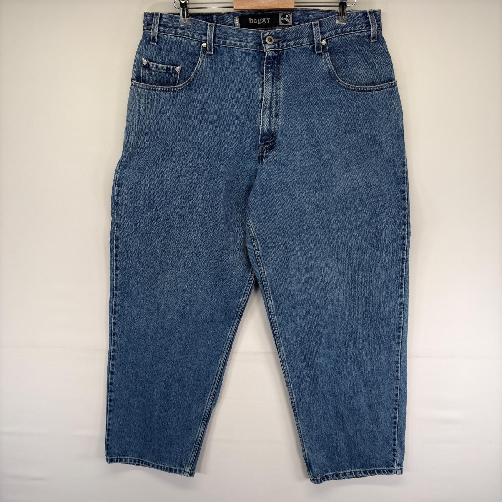 古着 90's/90年代 リーバイス Levi's デニム パンツ シルバータブ バギー ジーンズ ジーパン ジッパーフライ w38 L30 ブルー系 メンズ