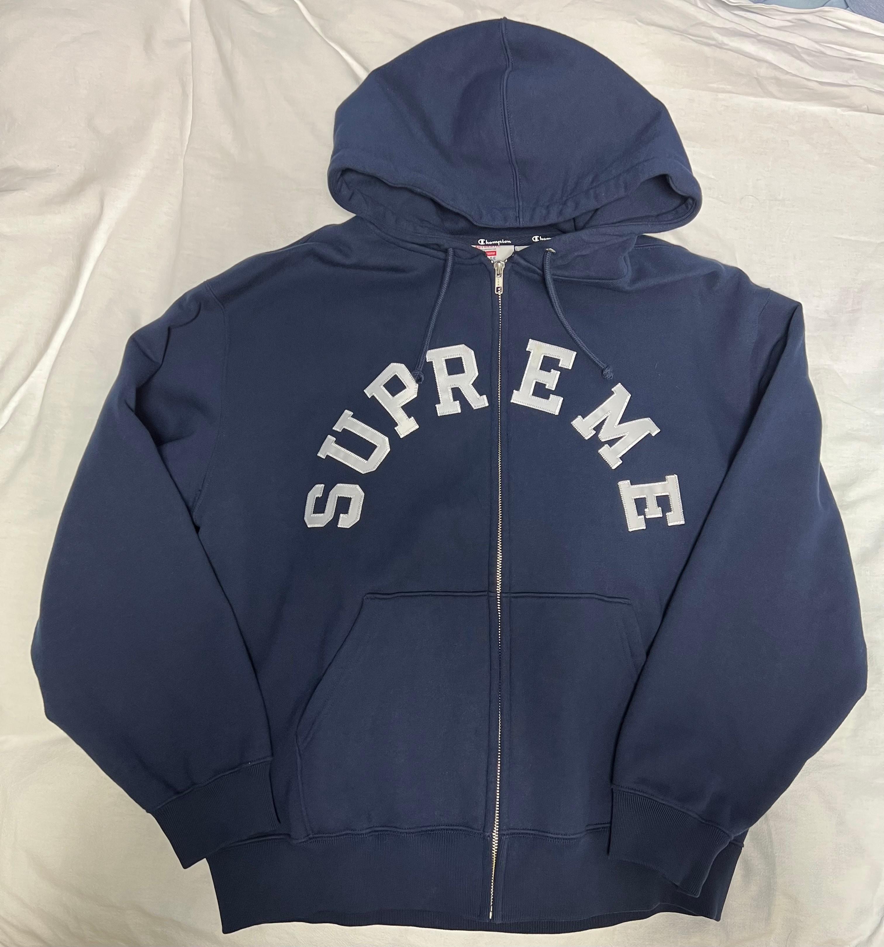 Supreme x Champion Zip Up Hooded Sweatshirt 
