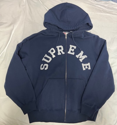 Supreme x Champion Zip Up Hooded Sweatshirt "Navy"