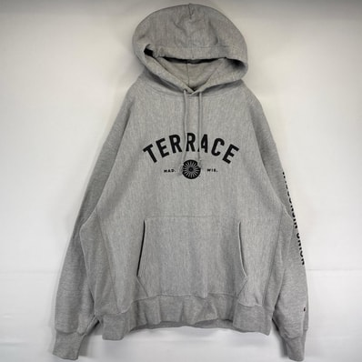 古着 チャンピオン Champion パーカー リバースウィーブ プルオーバー フーディ スウェット プリント 2XL グレー メンズ