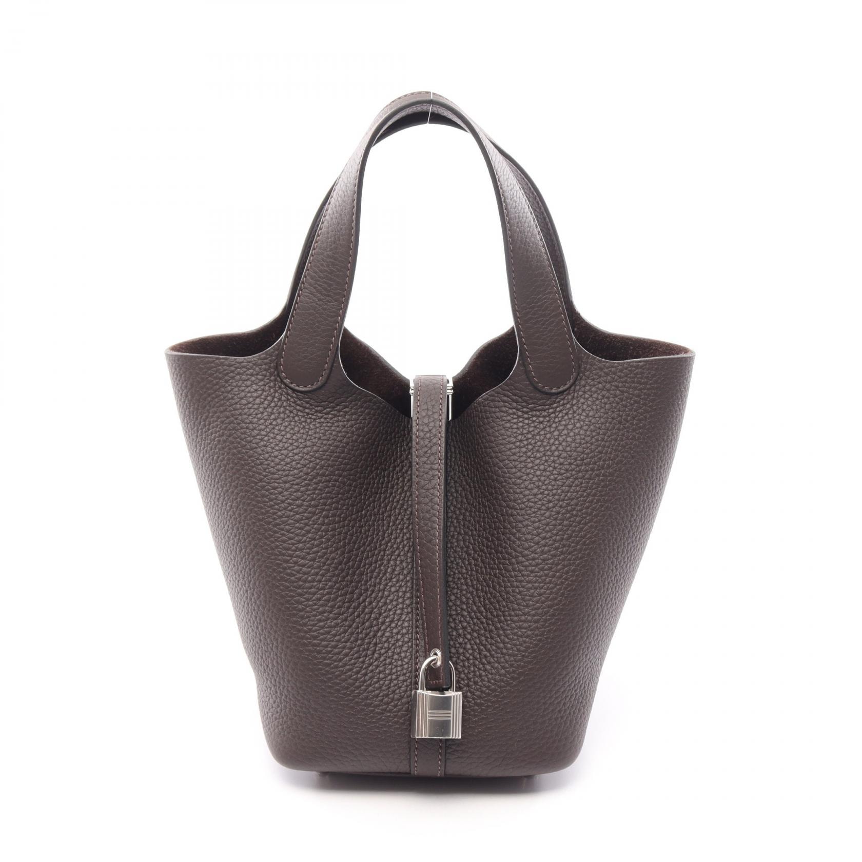 エルメス HERMES ピコタンロックPM ハンドバッグ バッグ レザー トリヨンクレマンス トリヨンクレマンス エベンヌ K刻印(2025年製造) レディース ブラウン系 【中古】