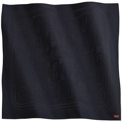 HERMES エルメス スカーフ カレ 115 モダンなバックル ブルーニュイ カシミヤ95% / シルク5% 新品同様【中古】