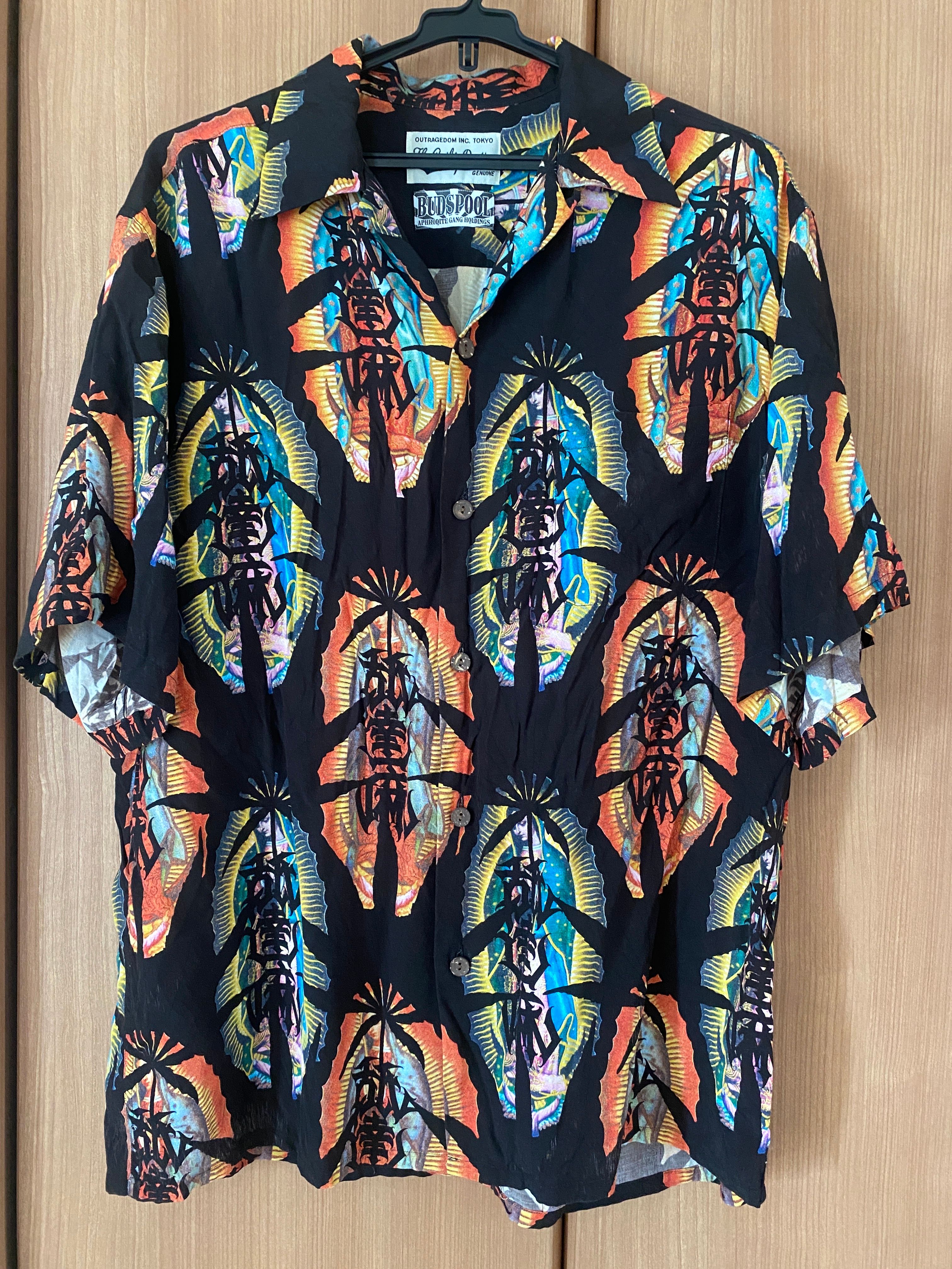 NAMEDARUMA X WACKO MARIA ALOHA SHIRT MARIJUANA "Black"