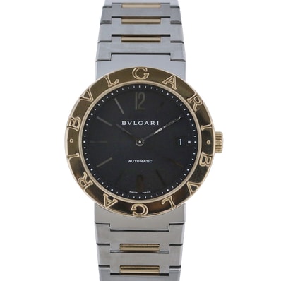 BVLGARI ブルガリ ブルガリブルガリ 自動巻き ブラック文字盤 18K/SS 38mm 腕時計 BB38SG ステンレススチール イエローゴールド シルバー ゴールド メンズ【中古】