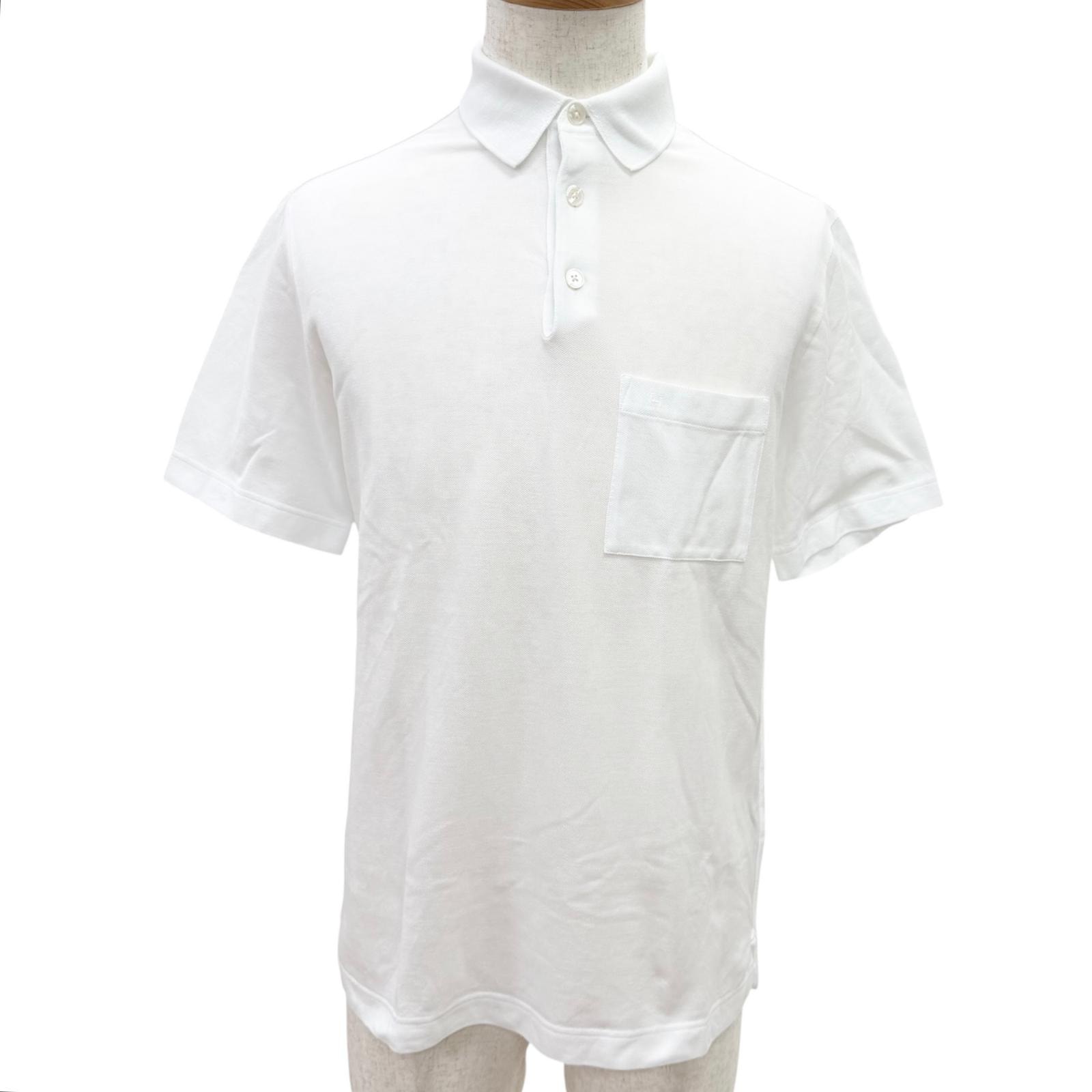 未使用品 エルメス 半袖ポロシャツ ホワイト メンズ XS 32-5706