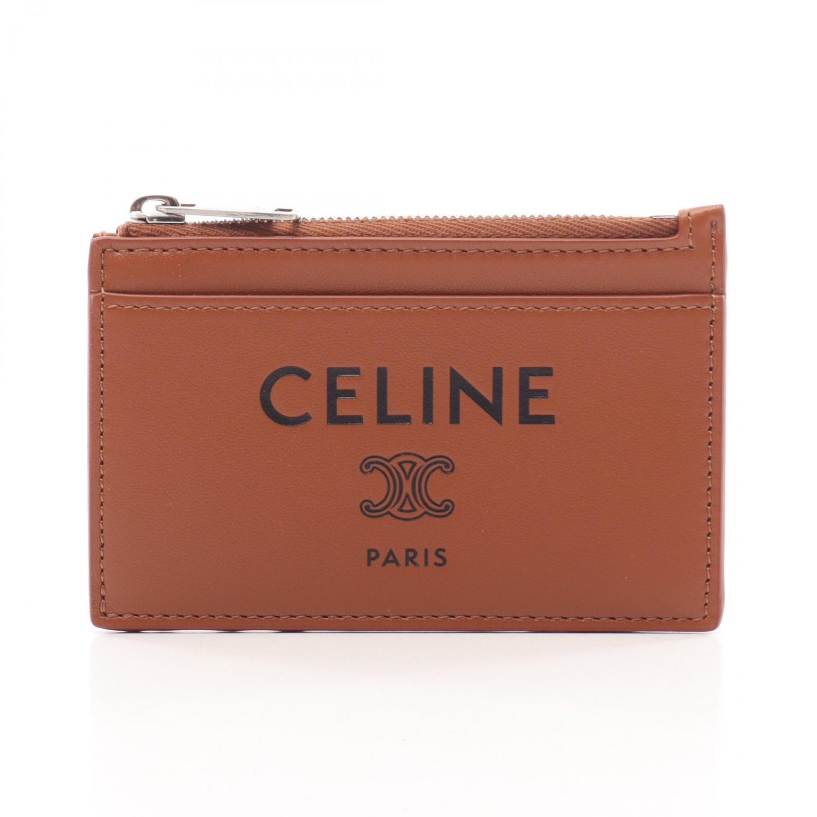 セリーヌ CELINE カードホルダー トリオンフ カードケース アクセサリー レザー メンズ ブラウン系 10F993R22GLK3 【新品】