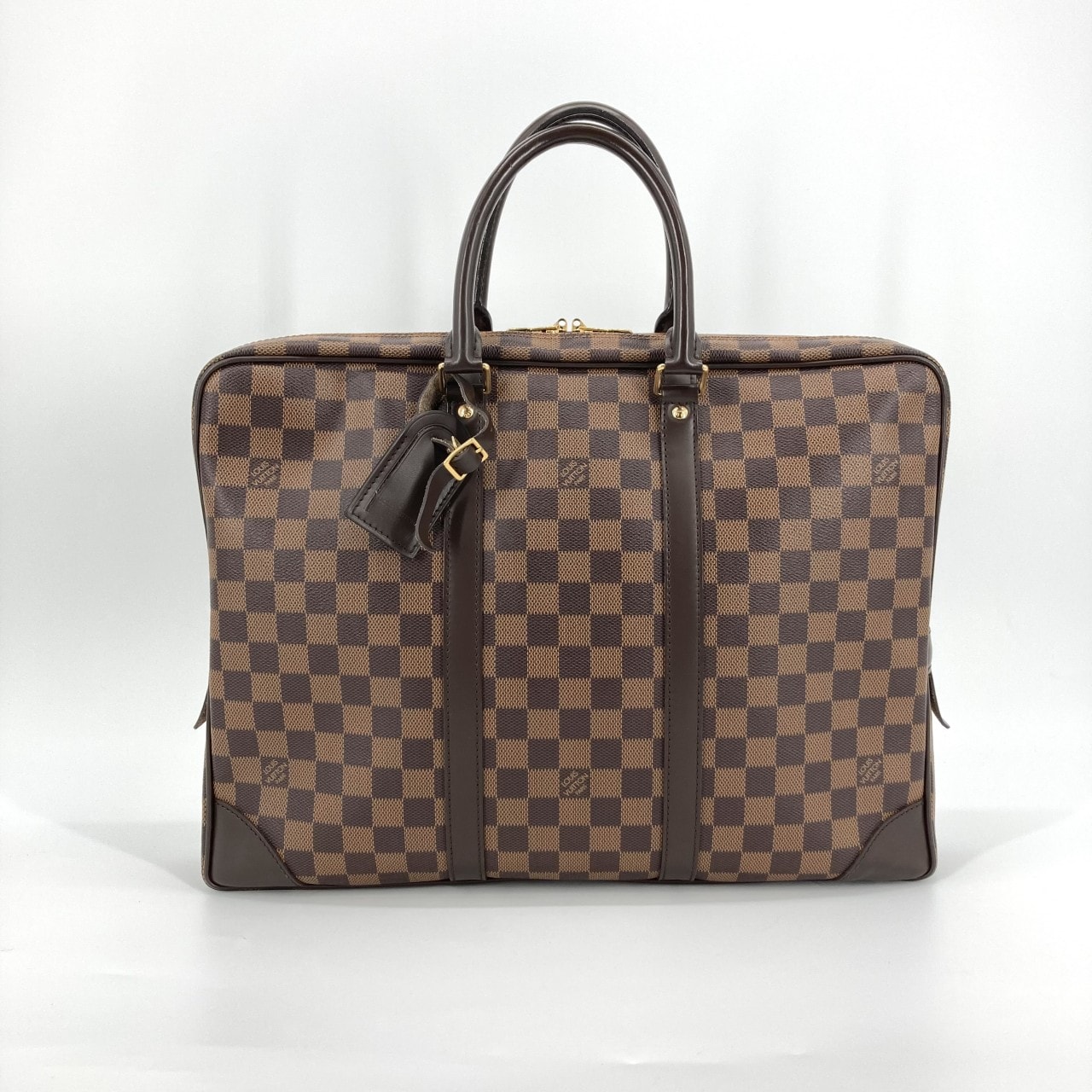 LOUIS VUITTON(ルイ・ヴィトン) ポルトドキュマンヴォワヤージュ ダミエエベヌ N41124 ビジネスバッグ ブラウン×ゴールド