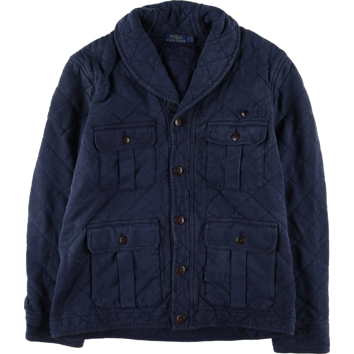 古着 ラルフローレン Ralph Lauren POLO RALPH LAUREN 中綿入り ショールカラー キルティングジャケット パファージャケット メンズL相当/eaa530451