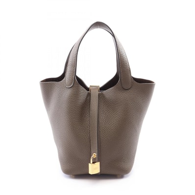 エルメス HERMES ピコタンロックPM ヴェールロデン ハンドバッグ バッグ レザー トリヨンクレマンス レディース グレー系 【中古】