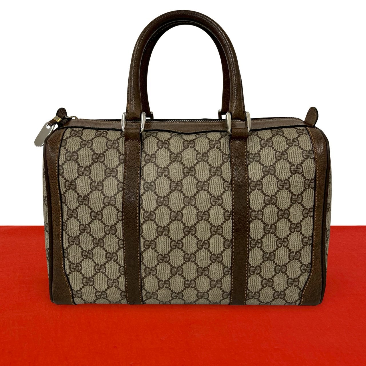 GUCCI グッチ GG 柄 PVC レザー ハンドバッグ ブラウン
 84666