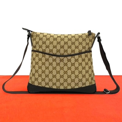 GUCCI グッチ GG 柄 キャンバス レザー ショルダーバッグ ベージュ
27699