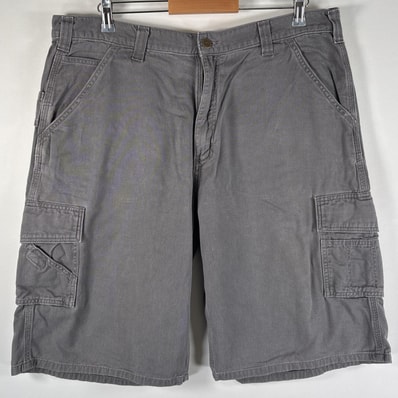 古着 カーハート Carhartt ショートパンツ 大きいサイズ ワークショーツ ワンポイントロゴ カーゴショーツ ダークグレー メンズ