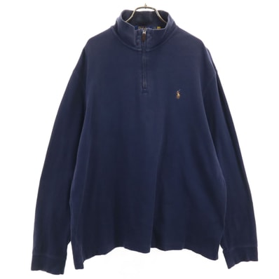 POLO RALPH LAUREN ポロラルフローレン ハーフジップ スウェット L ネイビー