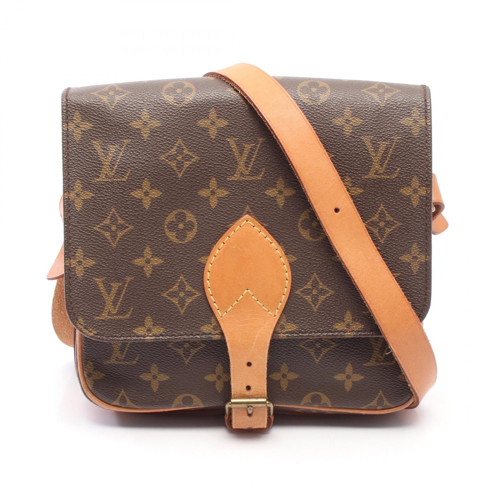 ルイ・ヴィトン LOUIS VUITTON カルトシエールMM ショルダーバッグ バッグ PVCコーティングキャンバス レザー モノグラム レディース ブラウン系 M51253 【中古】