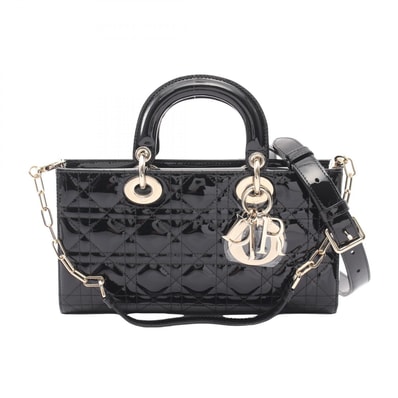 ディオール Dior LADY D-Joy ミディアム カナージュ 2WAY ハンドバッグ バッグ パテントレザー レディース ブラック系 M0540OWCBM900 【新品】