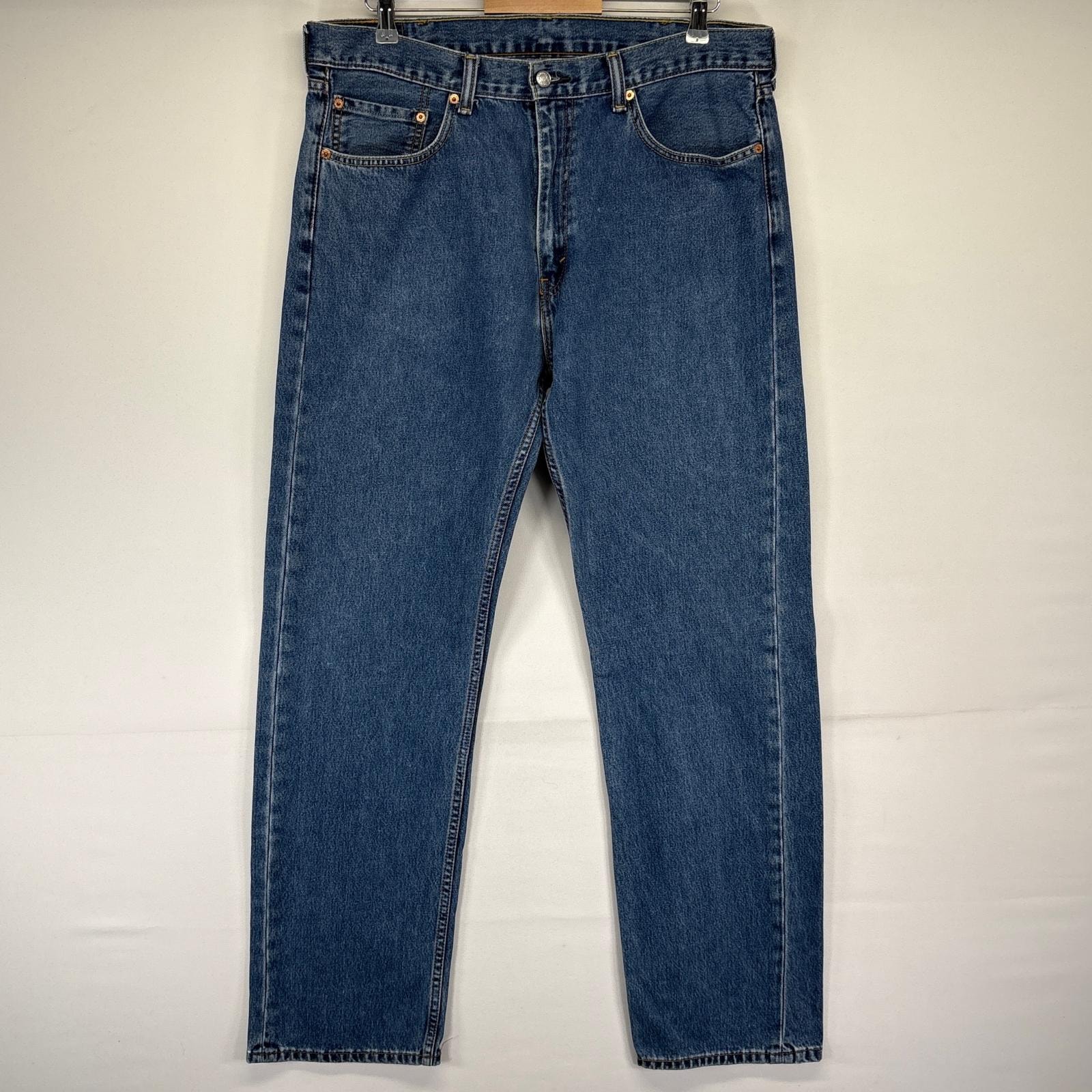 古着 リーバイス Levi's デニムパンツ 505 ストレート ジップ ジーンズ ジーパン 長ズボン 大きいサイズ w38 L34 ブラック メンズ