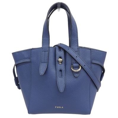 フルラ 美品 NET MINI 2WAY ハンドバッグ ショルダーバッグ レディース ブルー BASRFUA HSF000