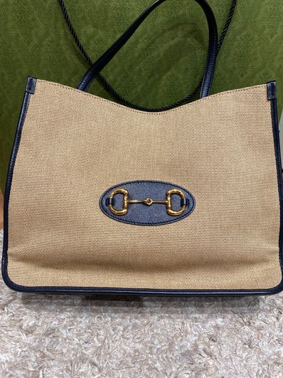 GUCCI Horsebit 1955 Tote Bag "Beige"