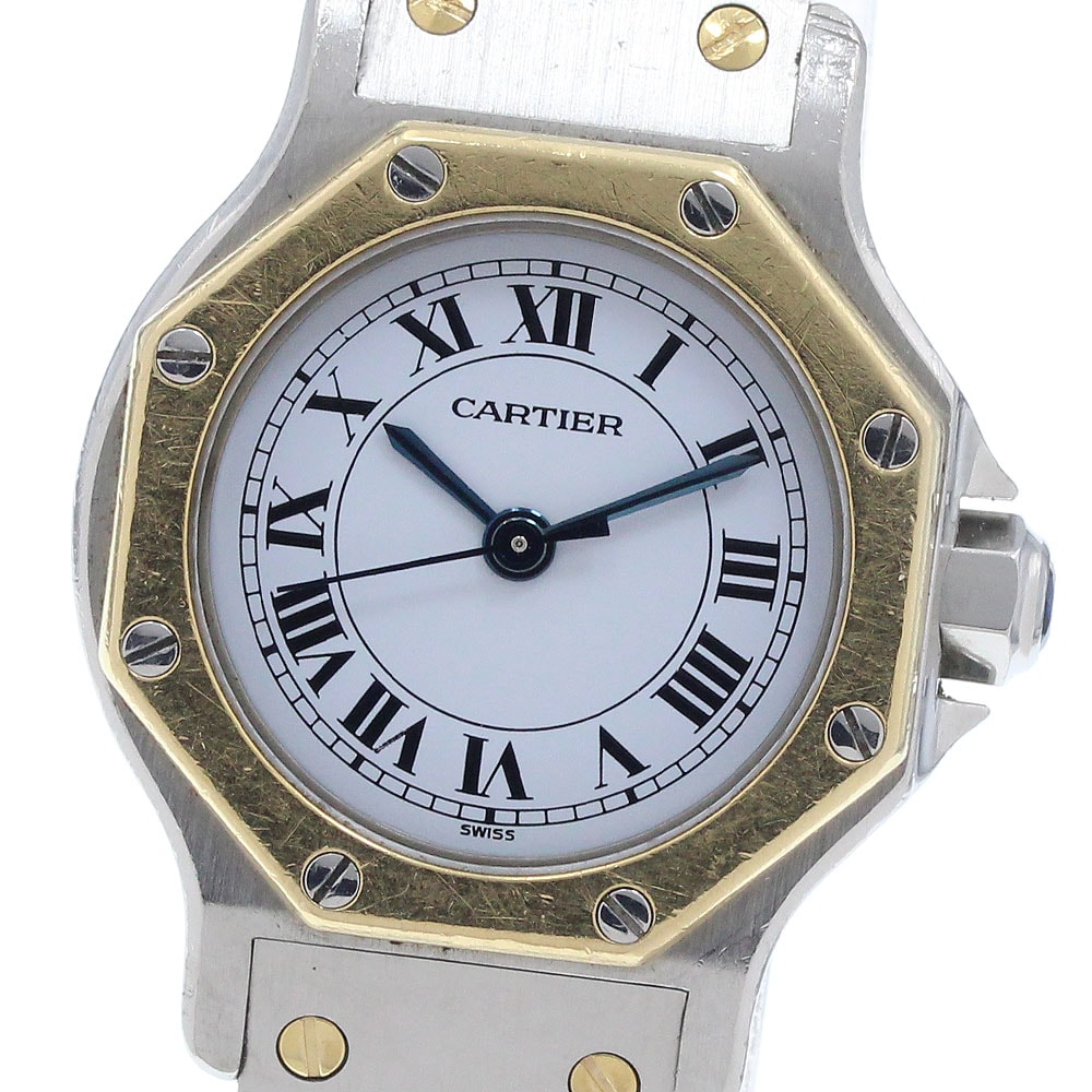 カルティエ サントスオクタゴンSM YGベゼル  レディース 【中古】