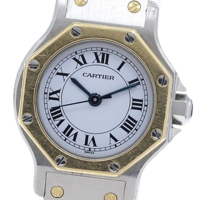 カルティエ サントスオクタゴンSM YGベゼル レディース 【中古】