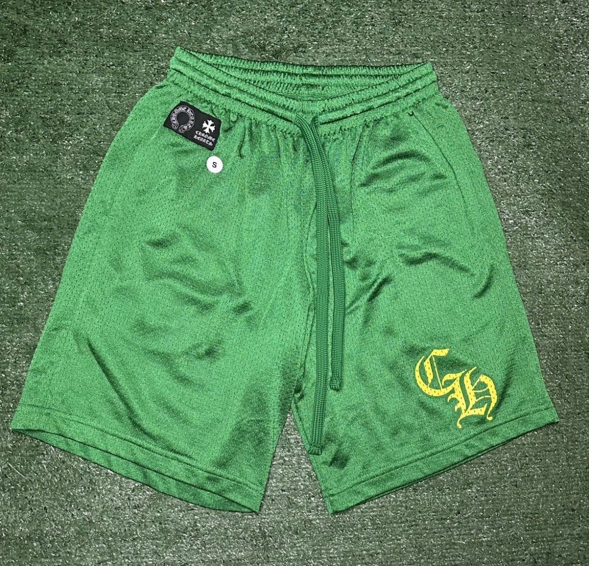 Chrome Hearts Mesh Varsity Shorts CH Print Half Pants "Green"