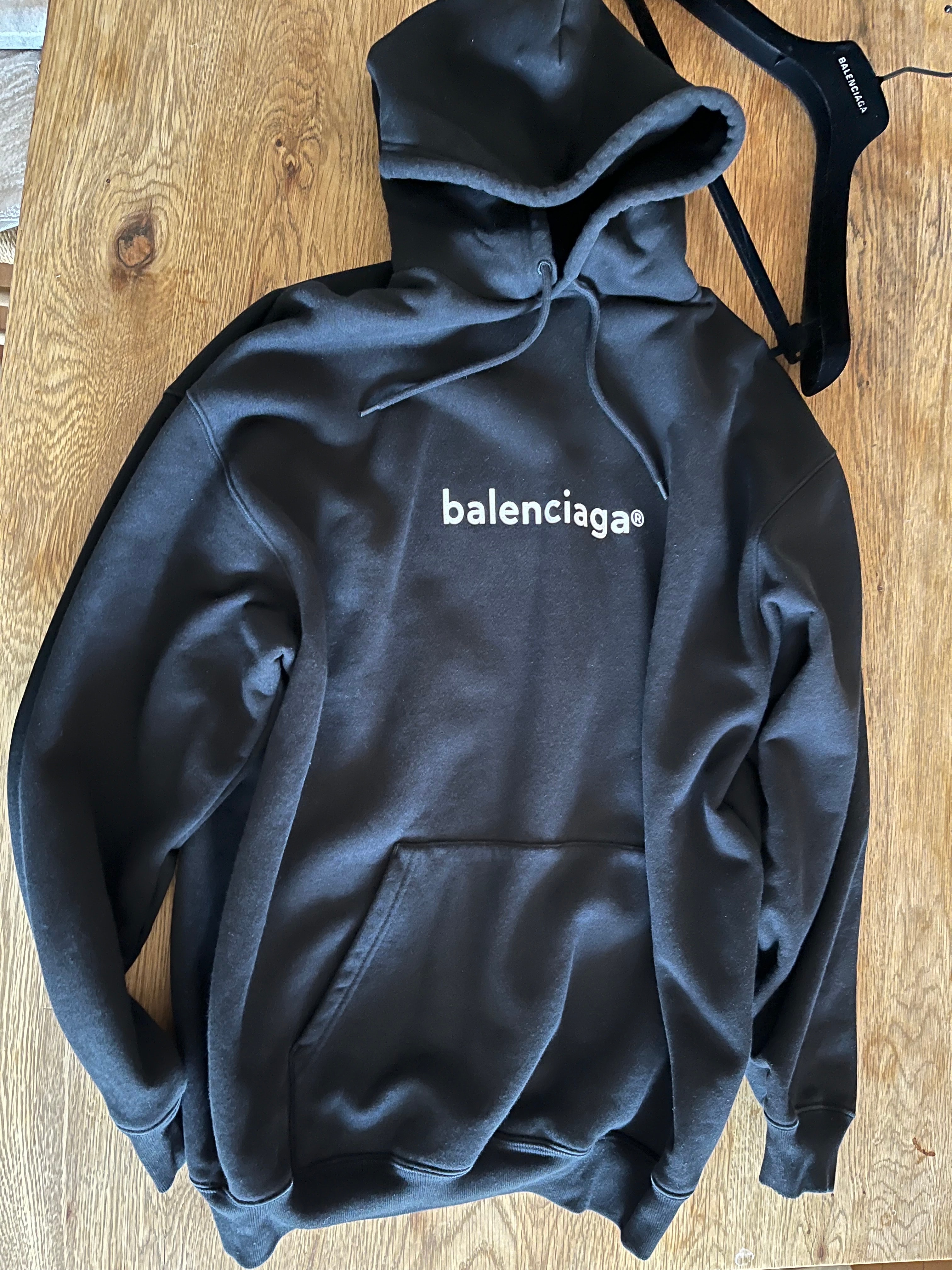 BALENCIAGA MENS New Copyright Medium Fit Hoodie "Black"