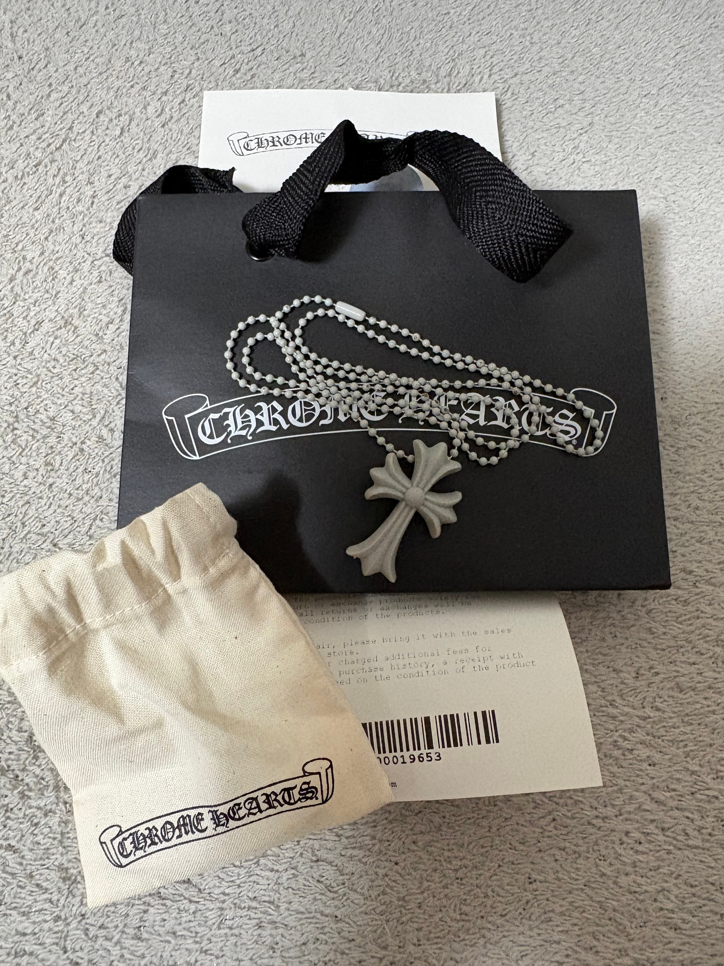 Chrome Hearts Rubber Small CH Cross Silicon Necklace "Grey"
