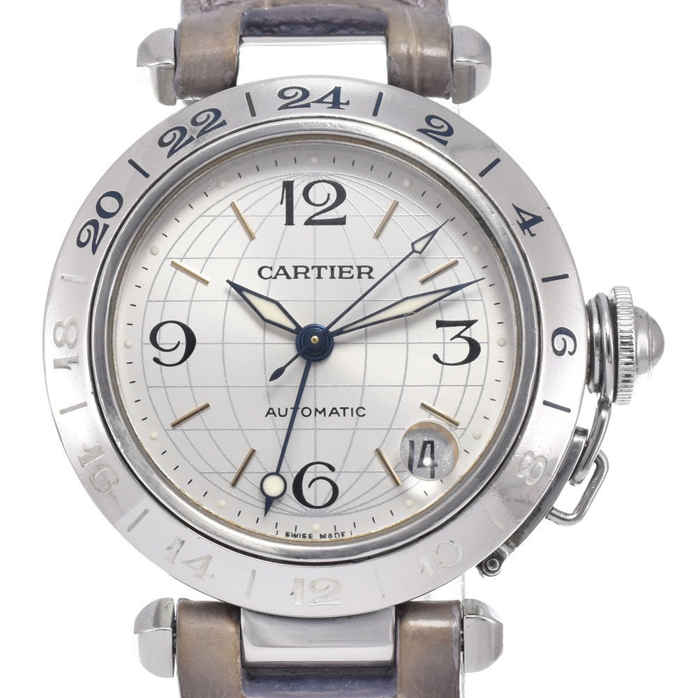 カルティエ CARTIER W31029M7 パシャC メリディアン GMT シルバー 自動巻き ユニセックス 腕時計 M#150754
