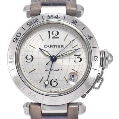 カルティエ CARTIER W31029M7 パシャC メリディアン GMT シルバー 自動巻き ユニセックス 腕時計 M#150754