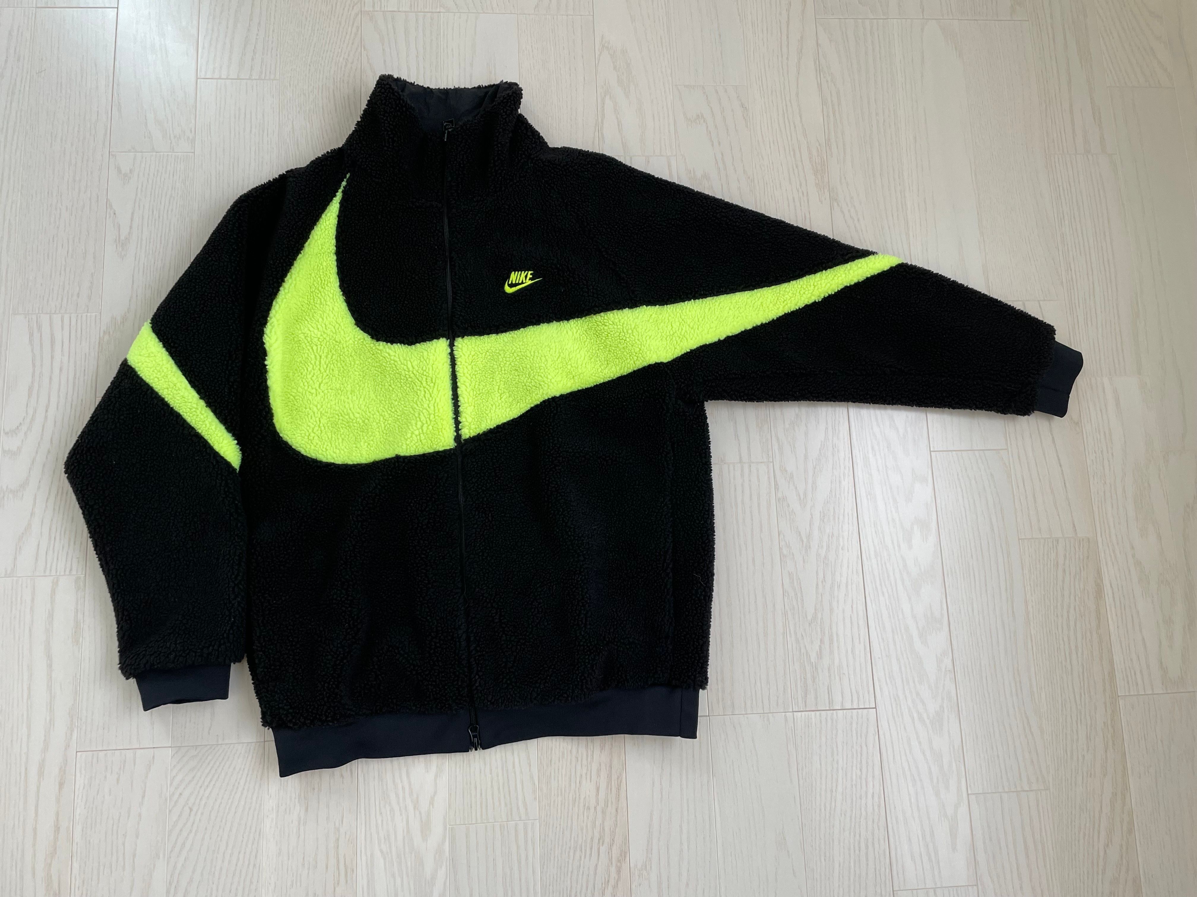 Nike Big Swoosh Reversible Boa Jacket"Black Neon"