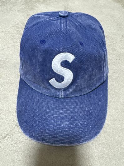 Supreme Pigment Canvas S Logo 6-Panel "Navy"