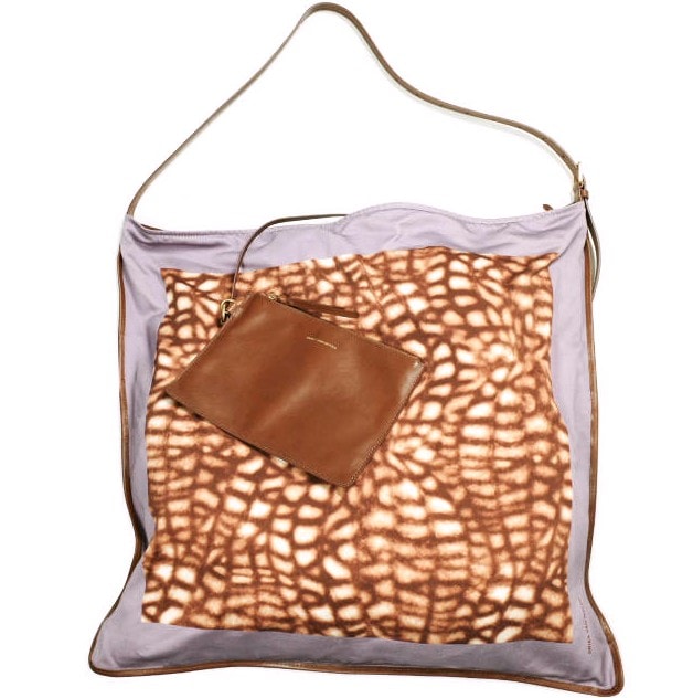 新品 DRIES VAN NOTEN ドリスヴァンノッテン 25SS BW251-SCARF233-789 W.L.BAG レザーポーチ付き スカーフショルダーバッグ 251-011500-789-712 TAN 定価148,500円 カバン g25021