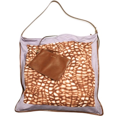 新品 DRIES VAN NOTEN ドリスヴァンノッテン 25SS BW251-SCARF233-789 W.L.BAG レザーポーチ付き スカーフショルダーバッグ 251-011500-789-712 TAN 定価148,500円 カバン g25021