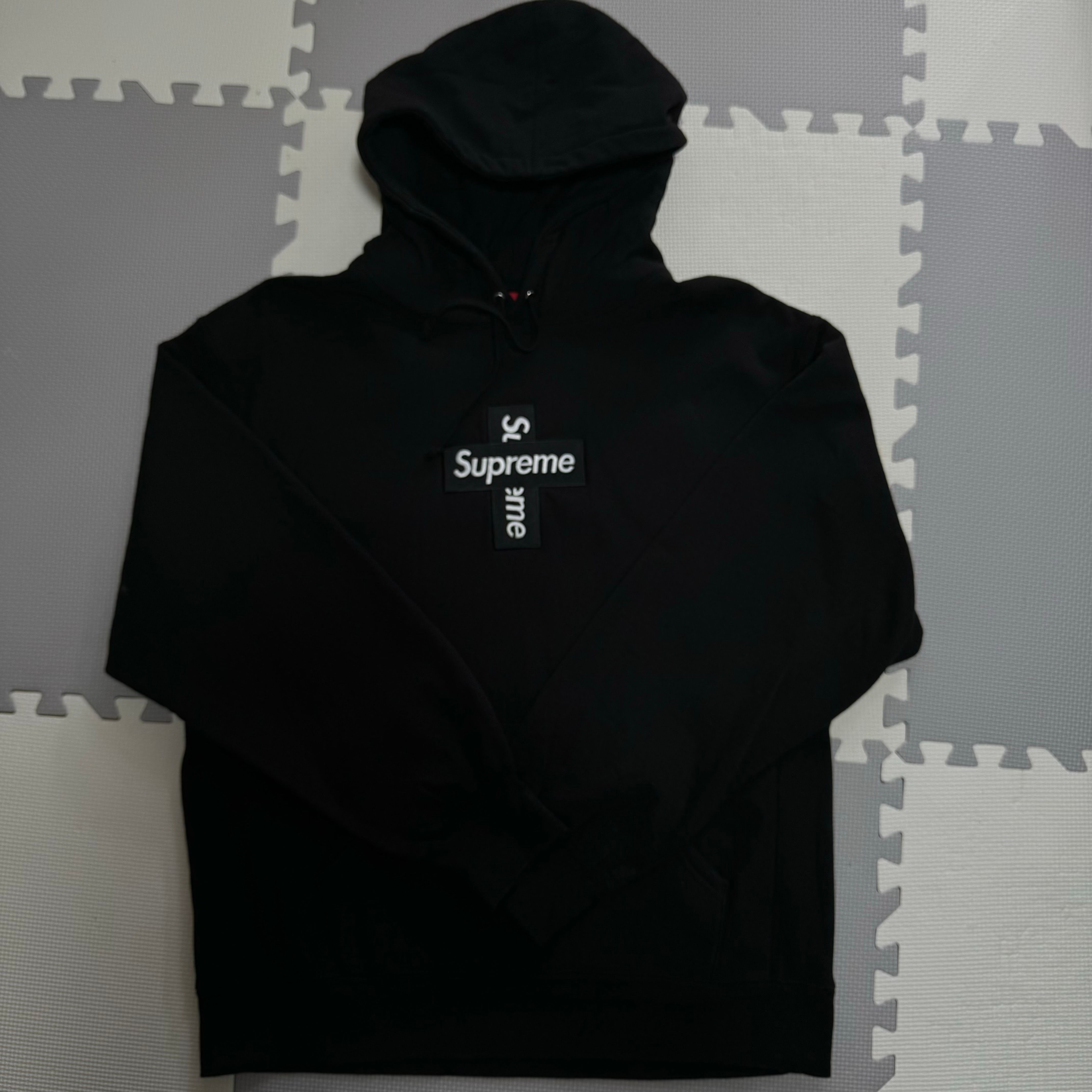 Supreme Cross Box Logo Hooded Sweatshirt "Black"
