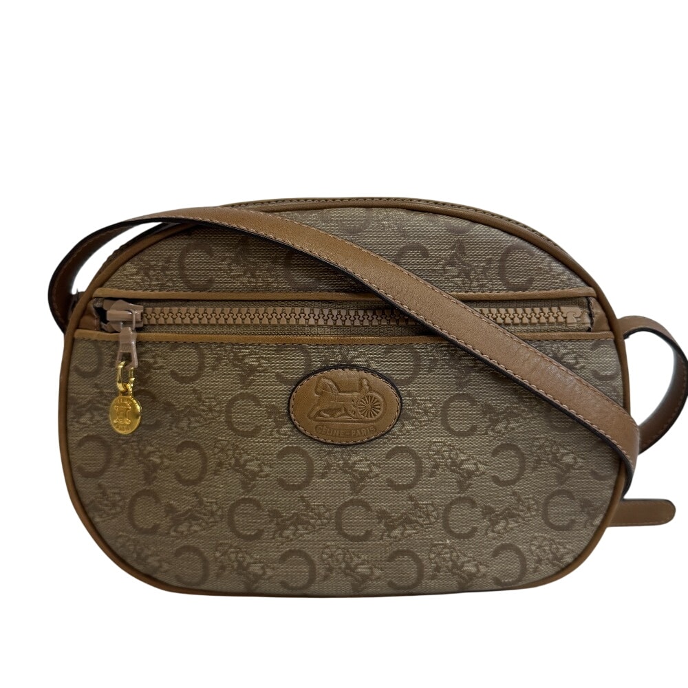 セリーヌ CELINE ショルダーバッグ C馬車柄 ヴィンテージ サルキー ポシェット ブラウン