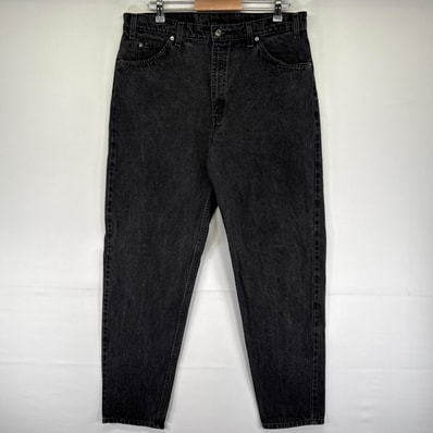 古着 90's/90年代 リーバイス Levi's デニム パンツ Gパン オレンジタブ ブラックデニム 550 テーパード W38 L34 ブラック系 メンズ