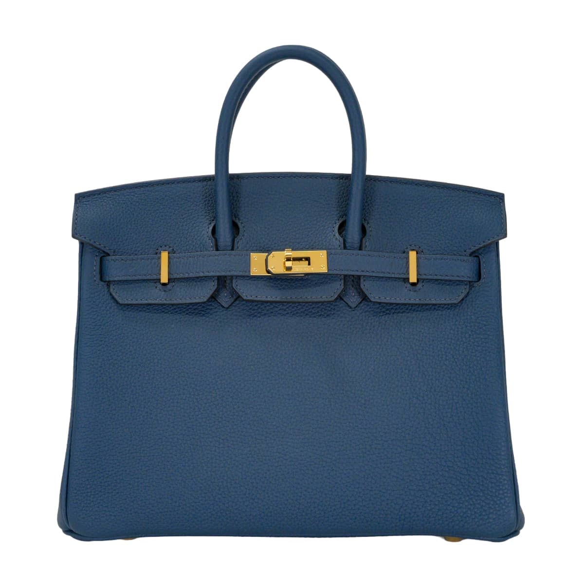 HERMES エルメス ハンドバッグ バーキン25 ブルードプリュス トゴ ゴールド金具 B刻印 新品同様【中古】
