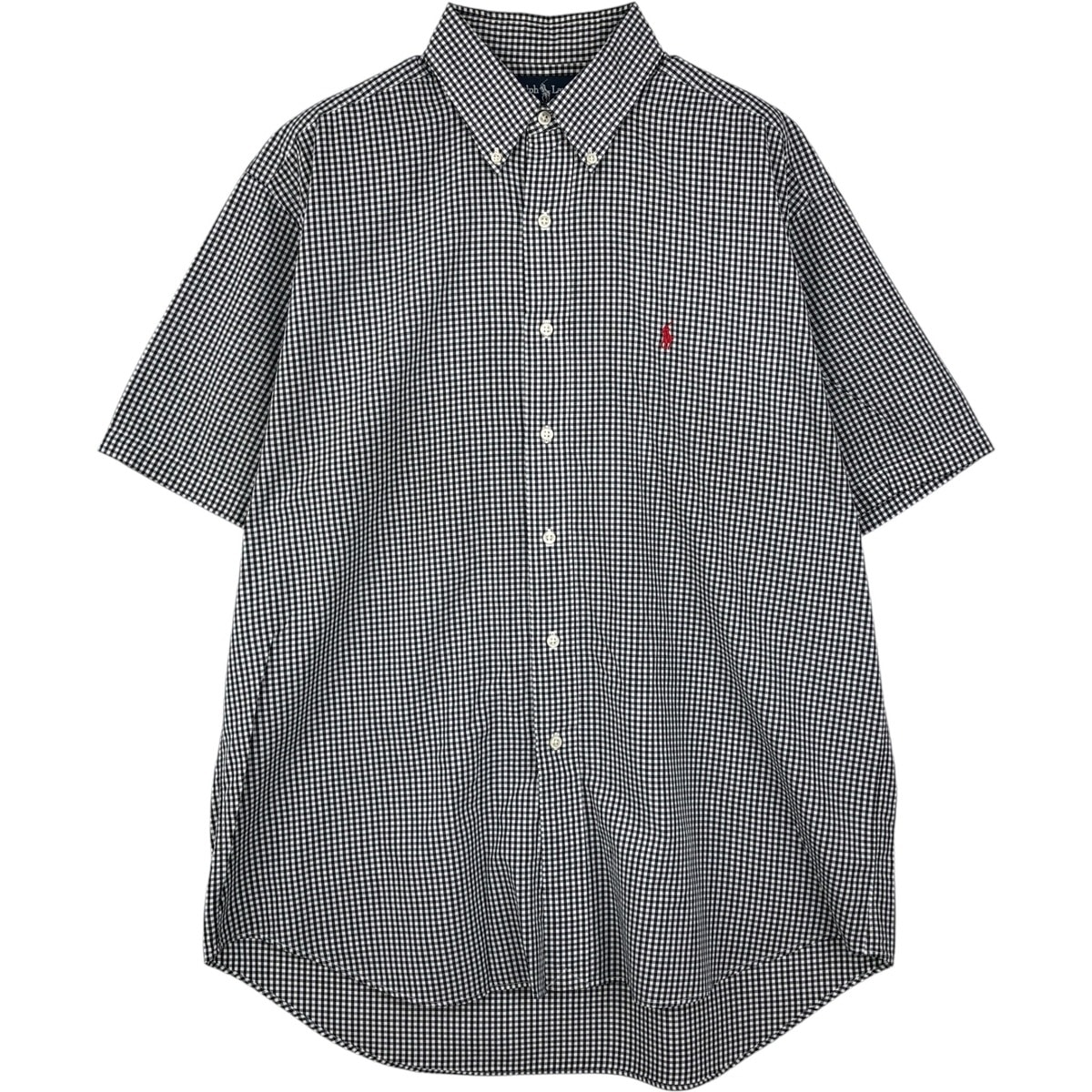 古着 ラルフローレン Ralph Lauren BLAKE ギンガムチェック 半袖 ボタンダウン チェックシャツ メンズL相当/eaa477581