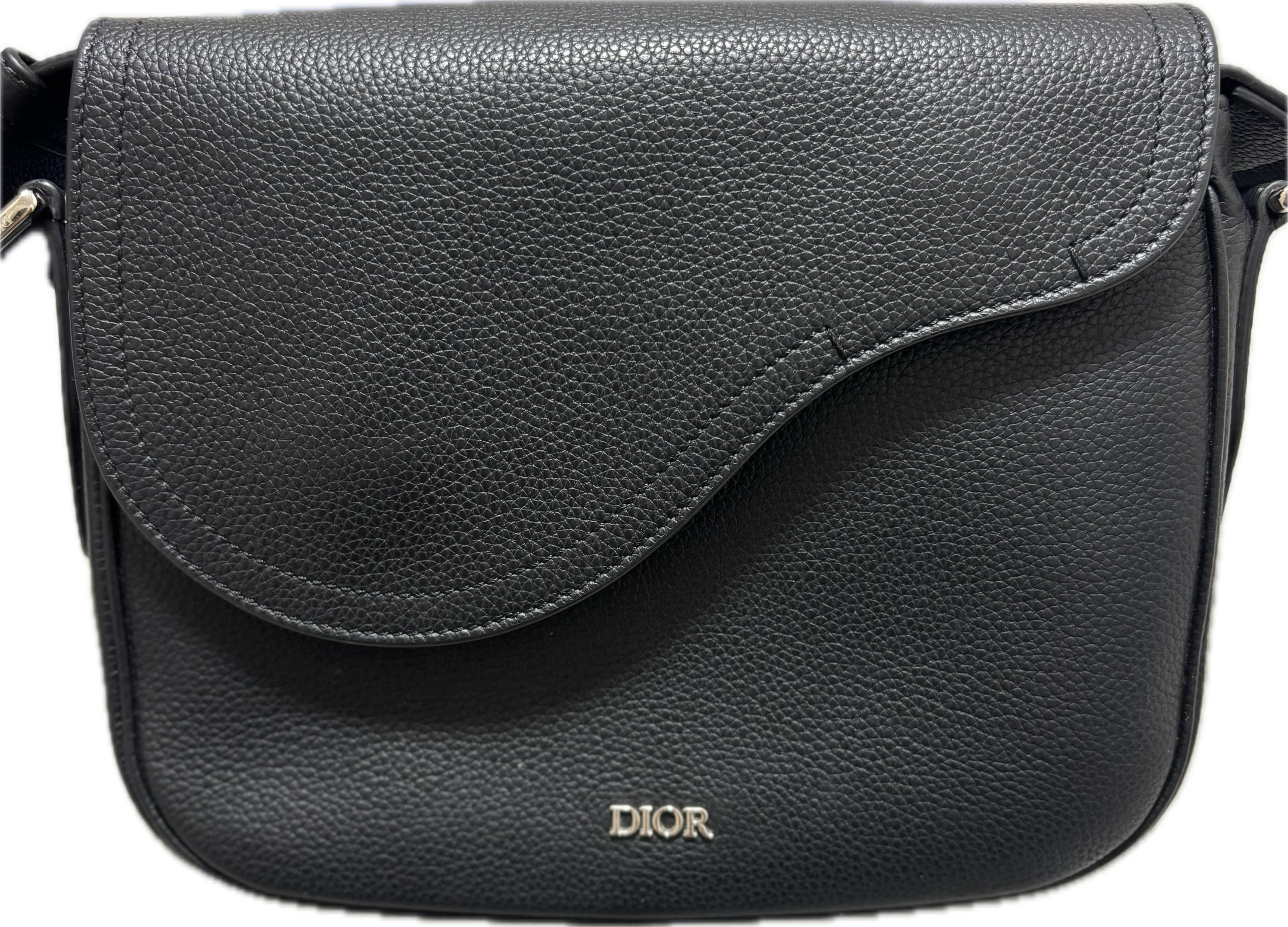 Dior Saddle Mini Messenger Bag Grained Calfskin "Black"